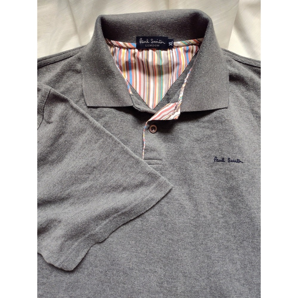 Paul Smith London mens polo shirt size XL grey short sleeve collar cotton